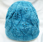 handknit hat, cap, tam, beret; Malabrigo Merino Worsted Yarn color bobby blue