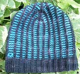 handknit hat, cap, tam, beret; Malabrigo Merino Worsted Yarn color bobby blue