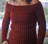 handknit low neck pullover sweater;