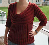 handknit pullover lowneck sweater;