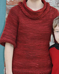 handknit turtleneck pullover sweater; Malabrigo Worsted Yarn, color 41 burgundy