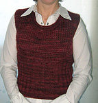 handknit vest; Malabrigo Worsted Yarn, color 41 burgundy