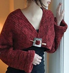 handknit open cardigan; Malabrigo Worsted Yarn, color 41 burgundy