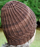 knitted ribbed hat, Claudia hat; Malbrigo Worsted Merino Yarn, color coco #624
