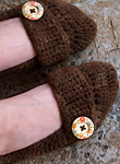 knit slippers; Malbrigo Worsted Merino Yarn, color coco #624