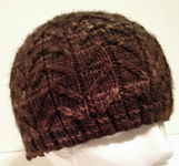 Kilbourne Hat, knitted cap; Malbrigo Worsted Merino Yarn, color coco #624