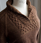 knitted pullover sweater; Malbrigo Worsted Merino Yarn, color coco #624