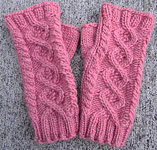 Fingerless cabled mittens, gloves free knitting pattern