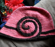 Escargot hat, beret free knitting pattern