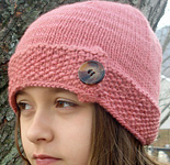 Button tab hat free knitting pattern