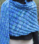Malabrigo Worsted Merino Yarn, color emerald blue #137, shawl