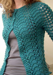 Malabrigo Worsted Merino Yarn, color emerald #135, cardigan sweater