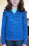 Malabrigo Worsted Merino Yarn, color indigo #88, pullover sweater