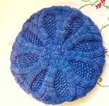 handknit tam, beret; Malabrigo Worsted Merino Yarn color indigo 88