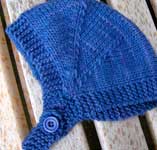 handknit baby cap; Malabrigo Worsted Merino Yarn color indigo 88