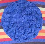 handknit hat, beret, tam; Malabrigo Worsted Merino Yarn color indigo 88