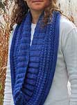 handknit scarf,; Malabrigo Worsted Merino Yarn color indigo 88