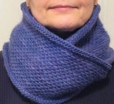 Malabrigo Worsted Merino Yarn, color indigo #88, cowl neck scarf