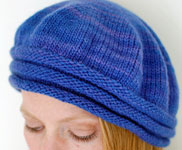 handknit slouchy hat, beret; Malabrigo Worsted Merino Yarn color indigo 88