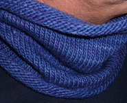 Malabrigo Worsted Merino Yarn, color indigo #88, cowl neck scarf