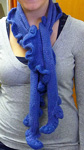Malabrigo Worsted Merino Yarn, color indigo #88, ruffle scarf