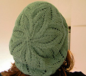 crooked path hand knit cap, hat; Malabrigo Merino Worsted Yarn, color 506 mint