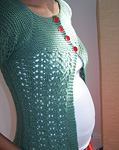 February Lady Sweater handknit cardigan free knitting pattern; Malabrigo Merino Worsted Yarn, color 506 mint