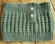 Cwol scarf neck warmer hand knit; Malabrigo Merino Worsted Yarn, color 506 mint