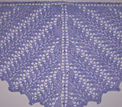handknit lacey scarf, shawl, wrap knit with Malabrigo Merino Worsted Yarn, color 192 periwinkle