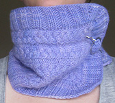 handknit neck warmer, cowl neck scarf knit with Malabrigo Merino Worsted Yarn, color 192 periwinkle