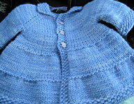 child's sweater, jacket knit with Malabrigo Merino Worsted Yarn, color 192 periwinkle