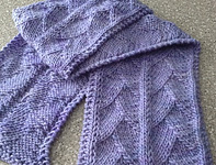 handknit scarf knit with Malabrigo Merino Worsted Yarn, color 192 periwinkle
