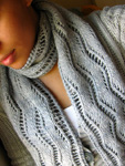 Malabrigo Worsted Merino Yarn, color polar morn #9, lacey scarf