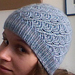 Malabrigo Worsted Merino Yarn, color polar morn #9, knitted hat