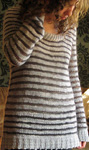 Malabrigo Worsted Merino Yarn, color polar morn #9, pullover tunic sweater