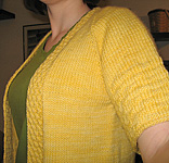 knit bolero; Malabrigo Worsted Merino Yarn color pollen #19