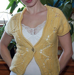 knitted lacey eyelet vest
