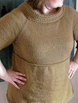 Pullover boatneck sweater tunic; Malabrigo Worsted Yarn, color 511 praline