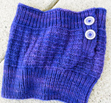 handknit cowl neck scarf neck warmer; Malabrigo Worsted Yarn, color purple magic #609