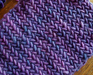 free scarf handknit knitting pattern; Malabrigo Worsted Yarn, color purple magic #609