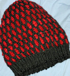 Malabrigo merino Worsted Yarn, color sealing wax 102, 2-color hat