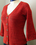 Malabrigo merino Worsted Yarn, color sealing wax 102, knitted pullover