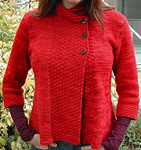 Malabrigo merino Worsted Yarn, color sealing wax 102, knitted jacket