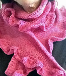 Just Enough Ruffles ruffled scarf; Malabrigo merino Worsted Yarn, color shocking pink #184