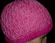 crocheted lattice hat; free knitting pattern