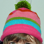 striped hat  free knitting pattern