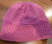 knit hat; Malabrigo merino Worsted Yarn, color shocking pink #184