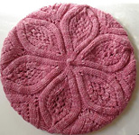 knit tam, beret; Malabrigo merino Worsted Yarn, color shocking pink #184