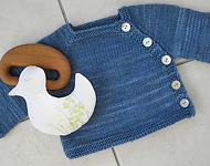 Malabrigo Worsted Merino Yarn, color stone blue #99, child's caridgan sweater