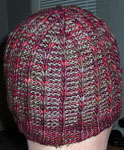 handknit 2-color hat, cap; Malabrigo Merino Worsted Yarn color stonechat